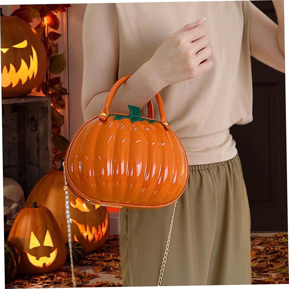 Pumpkin-Shaped Orange Handbag